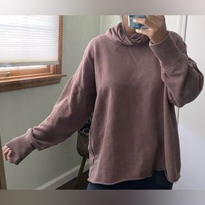 Aerie Purple Cowl Neck Oversized Sweatshirt